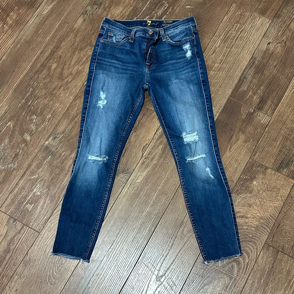 7 For All Mankind - The Ankle Skinny Jeans Size 28